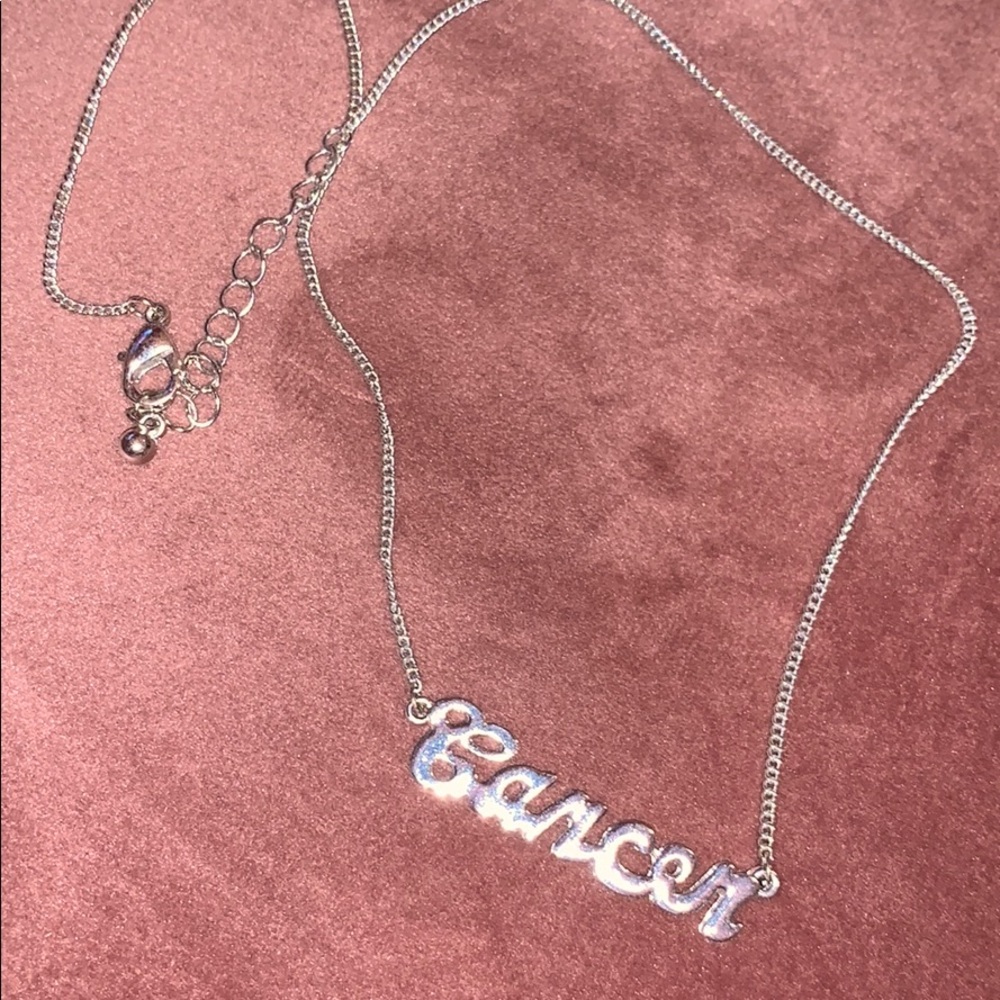 Cancer zodiac necklace in sliver